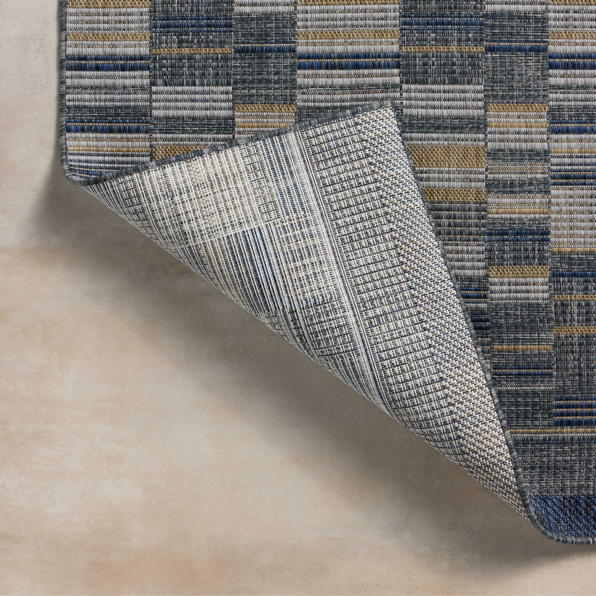 Birch BIR-04 Indoor/Outdoor Rug [Denim/Gold]