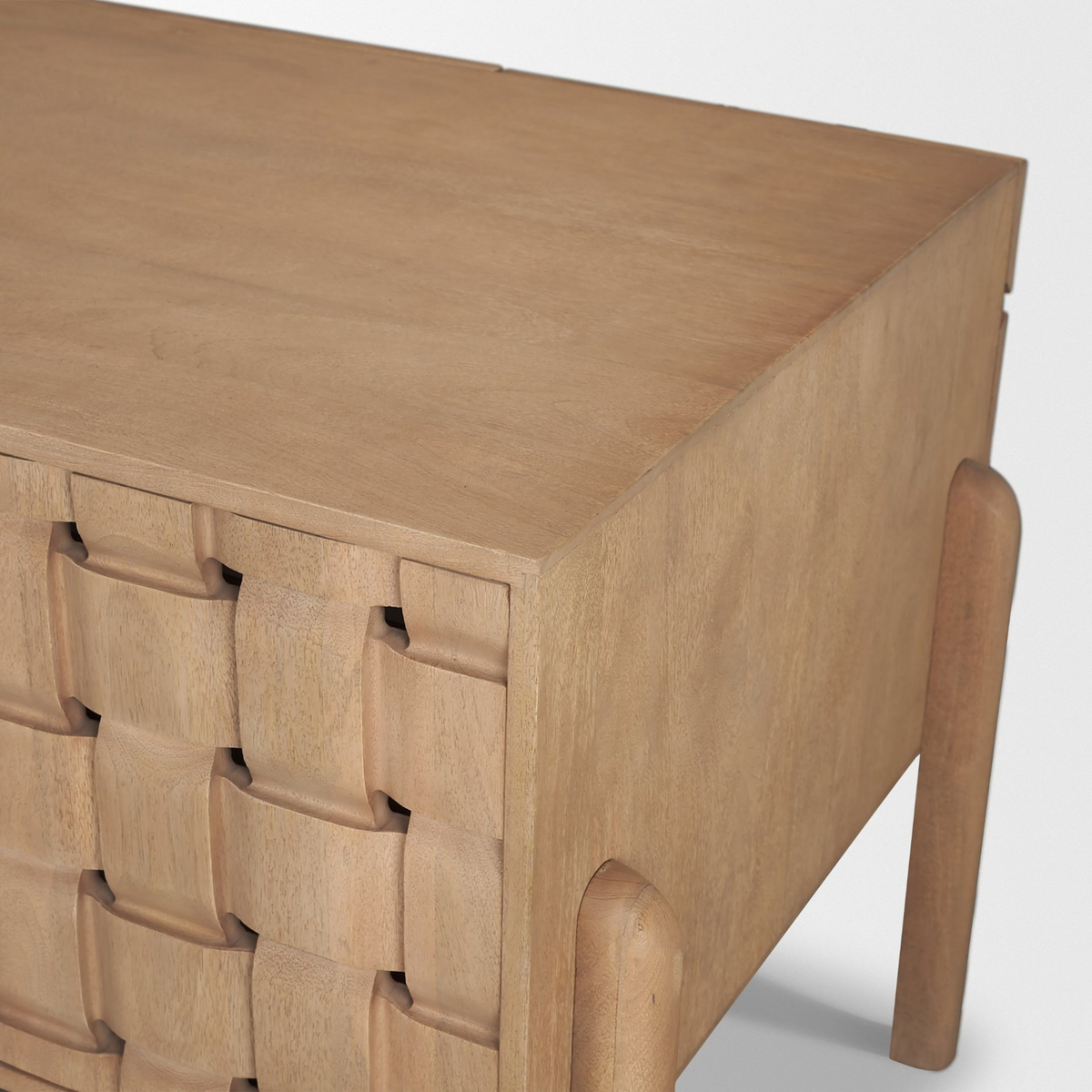 Trellyn Desk [/w Carved Woven Wood Front]