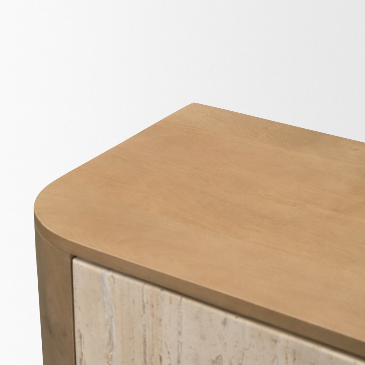 Serrin Wooden Sideboard /w Travertine