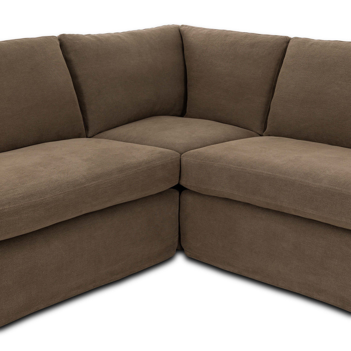 Monette Slipcover Corner Sectional [in Broadway Coffee]