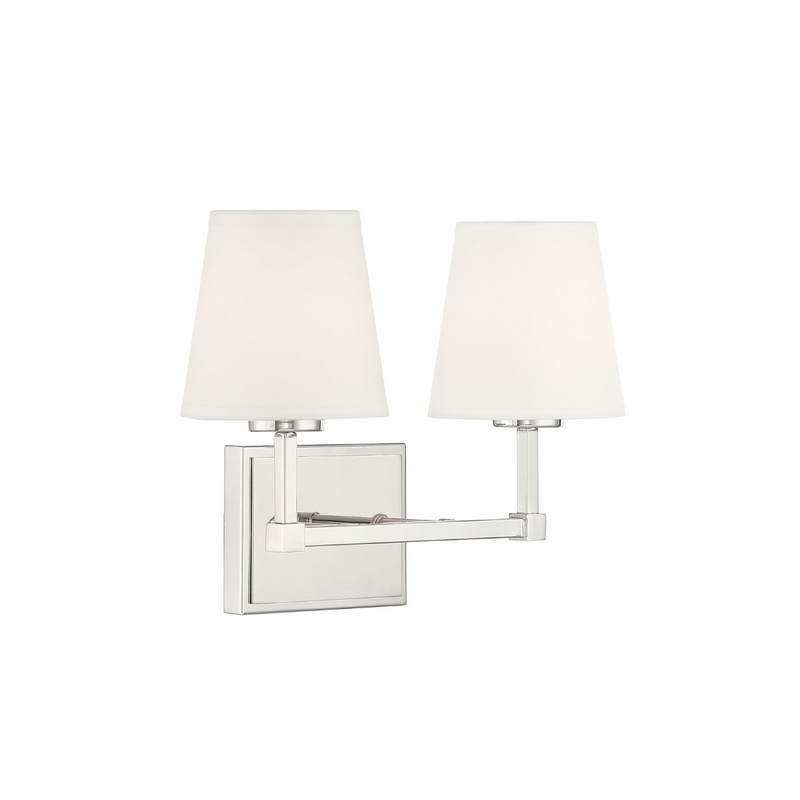 2-Light Bathroom Vanity Light in Polished Nickel