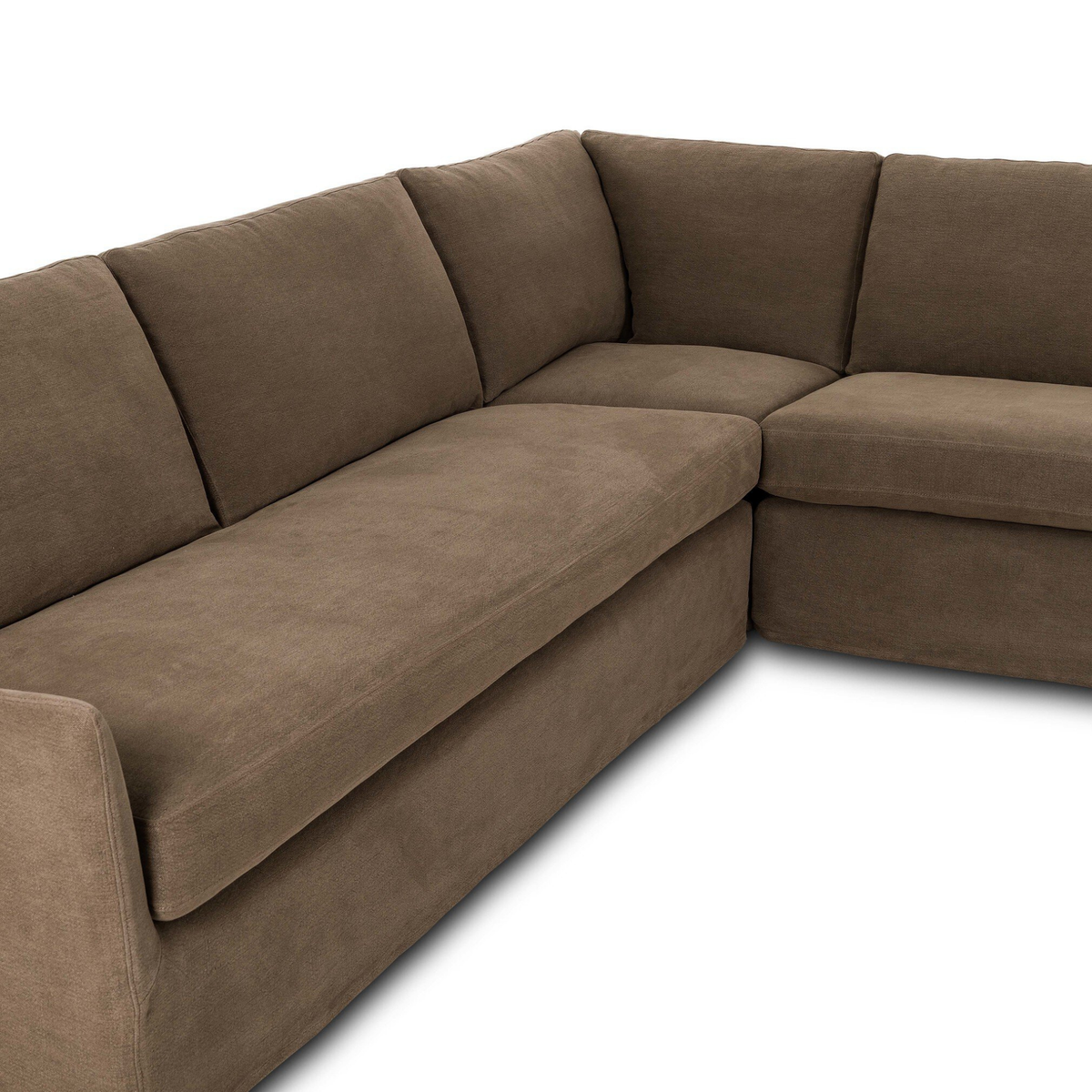 Monette Slipcover Corner Sectional [in Broadway Coffee]