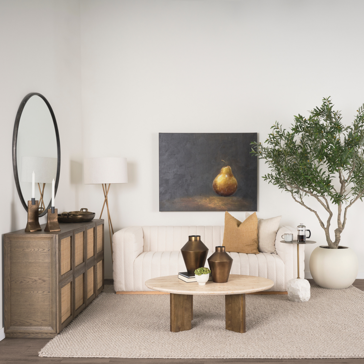 Ricciardo 3-Seater Sofa [Cream Boucle]