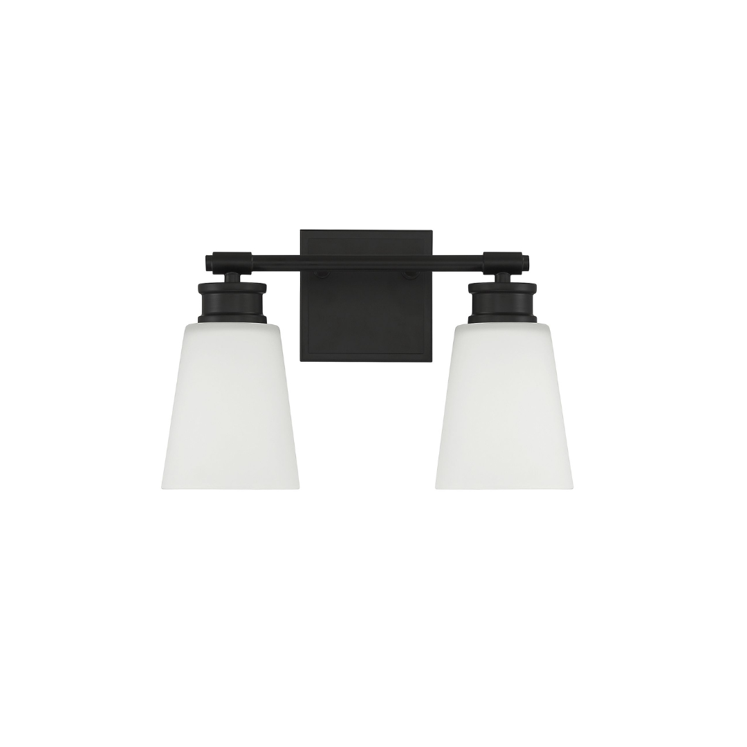 2-Light Milk Glass Vanity Light