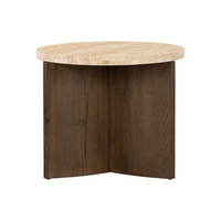 Tide End Table - Travertine