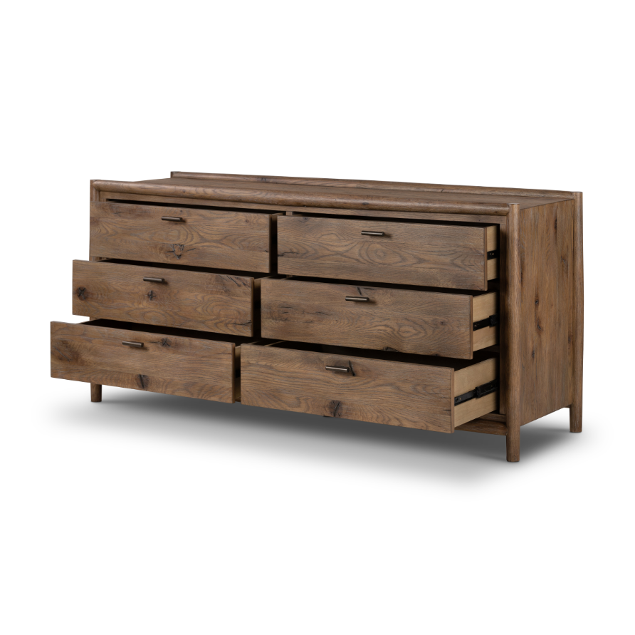 Gael 6 Drawer Dresser - Weathered Oak