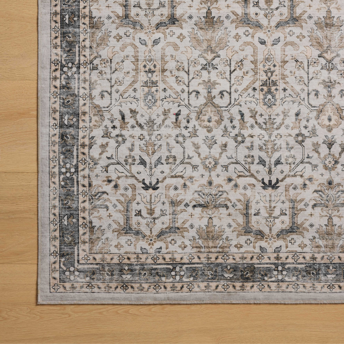 Anniston ANS-01 Machine Washable Rug [Ivory/Stone]