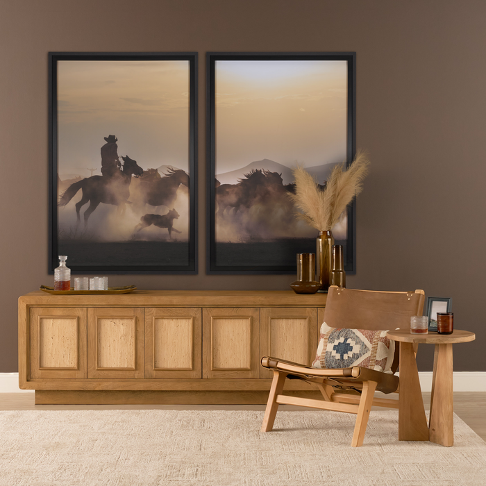 Valterra 6-Door Media Console /w Travertine