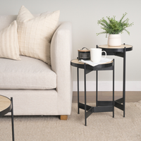 Wade Travertine Nesting End Table Set