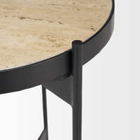 Wade Travertine Nesting End Table Set