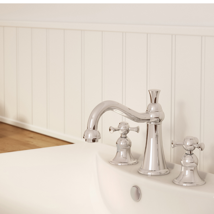 Eva B71 8" C-C Polished Nickel Lavatory Faucet [Drain Included]