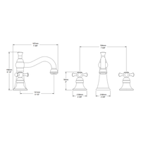 Eva B71 8" C-C Polished Nickel Lavatory Faucet [Drain Included]