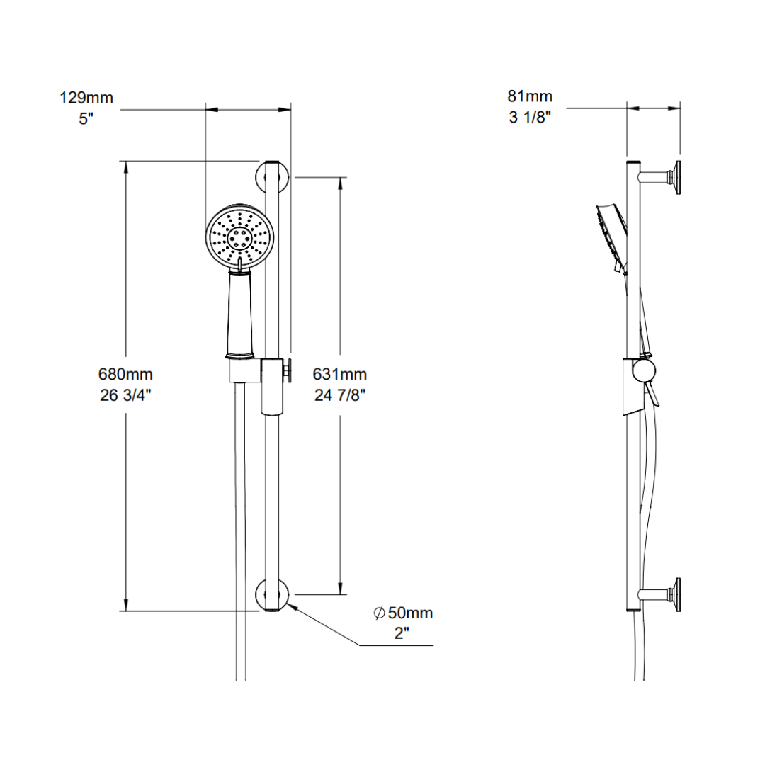 Beaumont B20 Chrome Shower, Trim Only