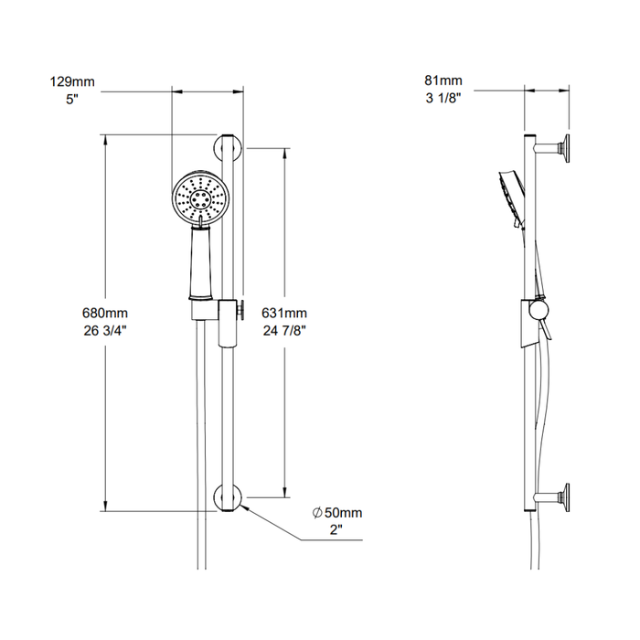 Beaumont B20 Chrome Shower, Trim Only