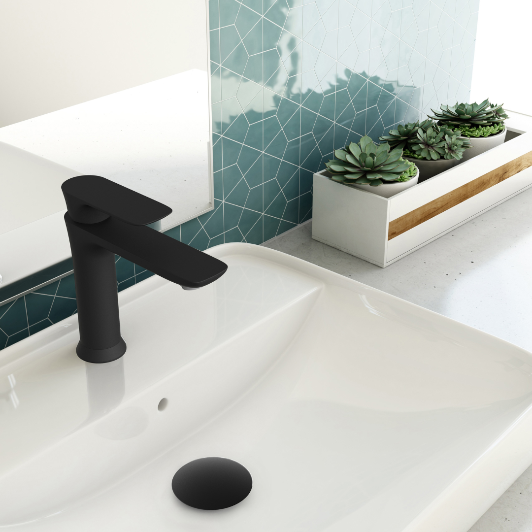 Sens B45 Single-Hole Matte Black Lavatory Faucet [Drain Included]