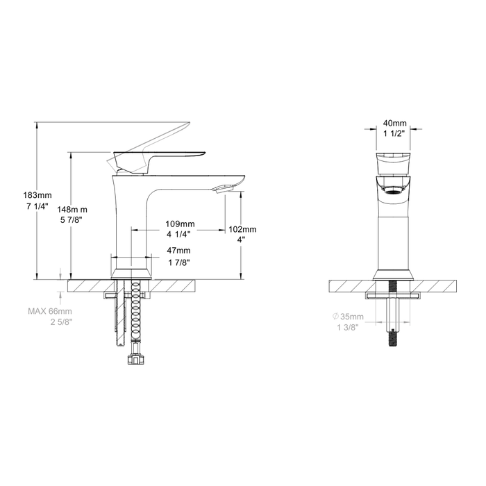 Sens B45 Single-Hole Satin Brass Lavatory Faucet [Drain Included]