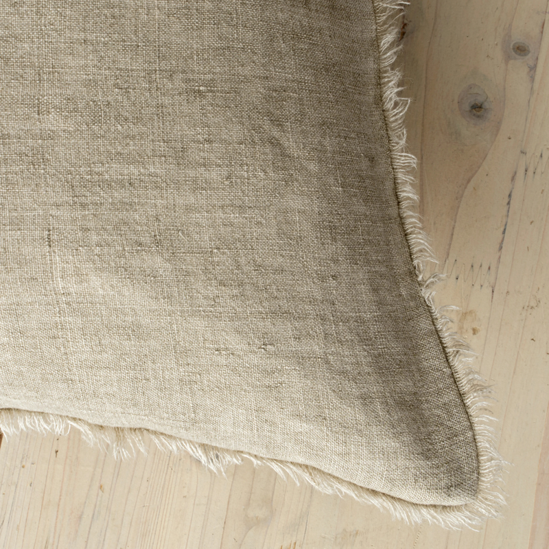 Lina Linen Pillow - Almond - 24" x 24"