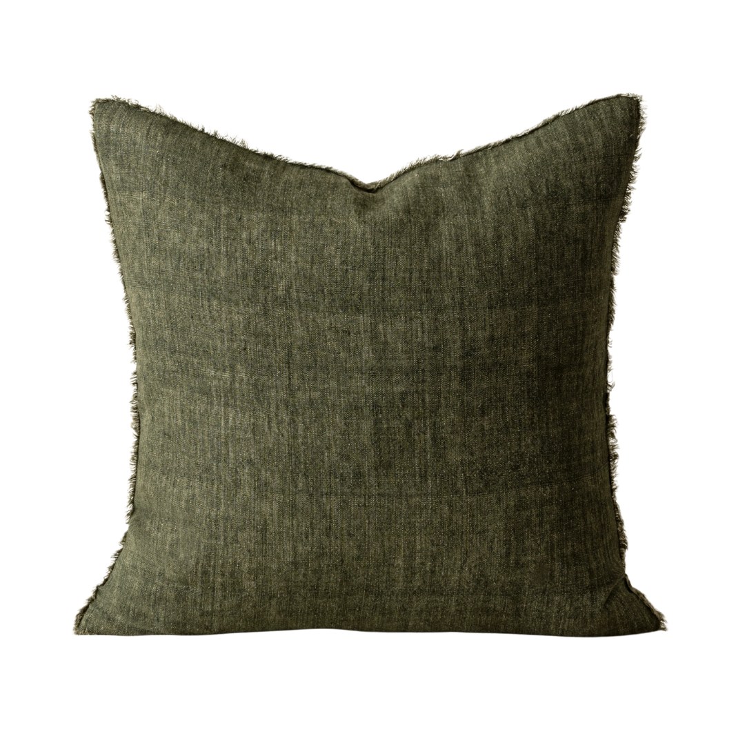 Lina Linen Pillow Avocado - 24" x 24"