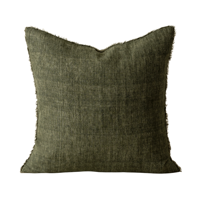 Lina Linen Pillow Avocado - 24" x 24"