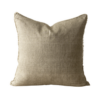 Lina Linen Pillow - Almond - 24" x 24"
