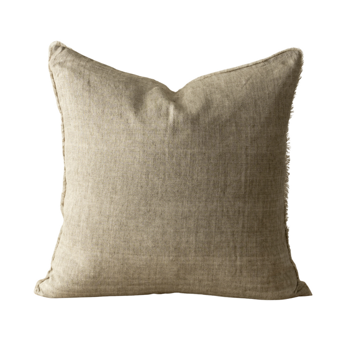 Lina Linen Pillow - Almond - 24" x 24"