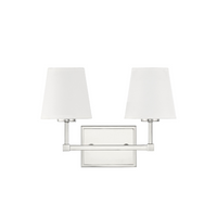 2-Light Bathroom Vanity Light in Polished Nickel