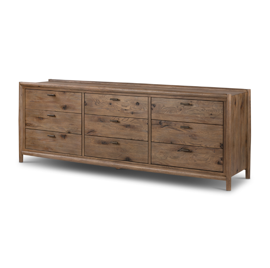 Gael 9 Drawer Dresser - Weathered Oak