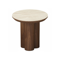 Shae Travertine Accent Table