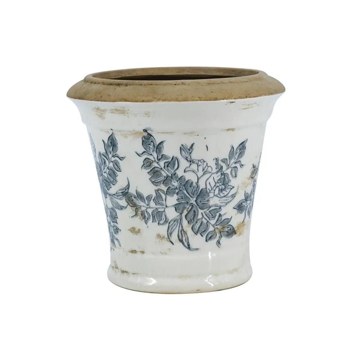 Floral Motif 7" Planter [Muted Black]