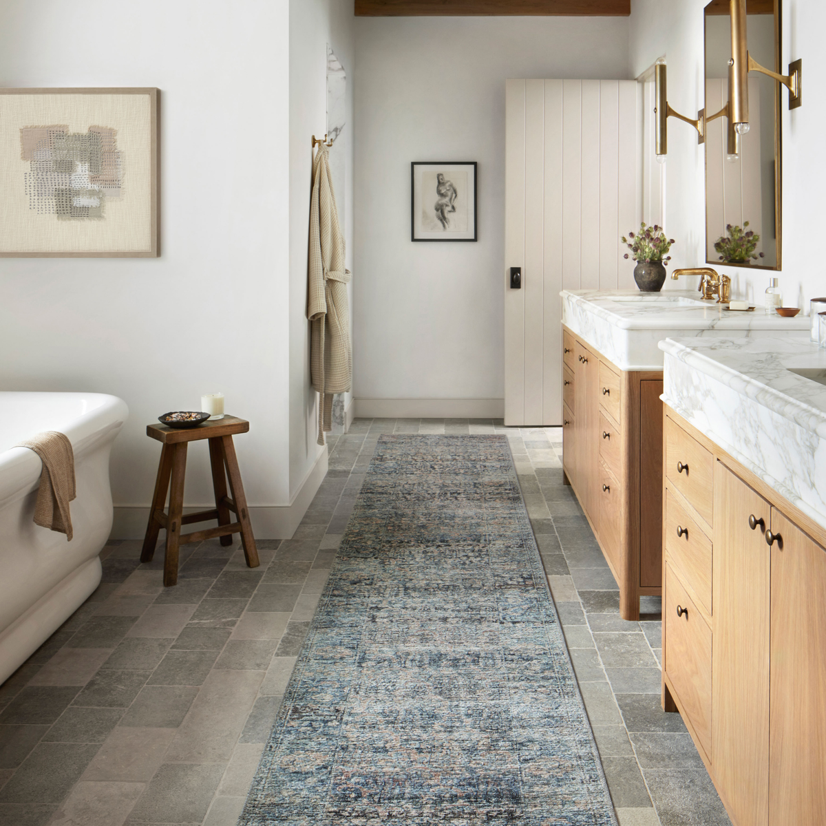 Billie (Amber Lewis × Loloi) BIL-05 Rug [Denim/Blush]