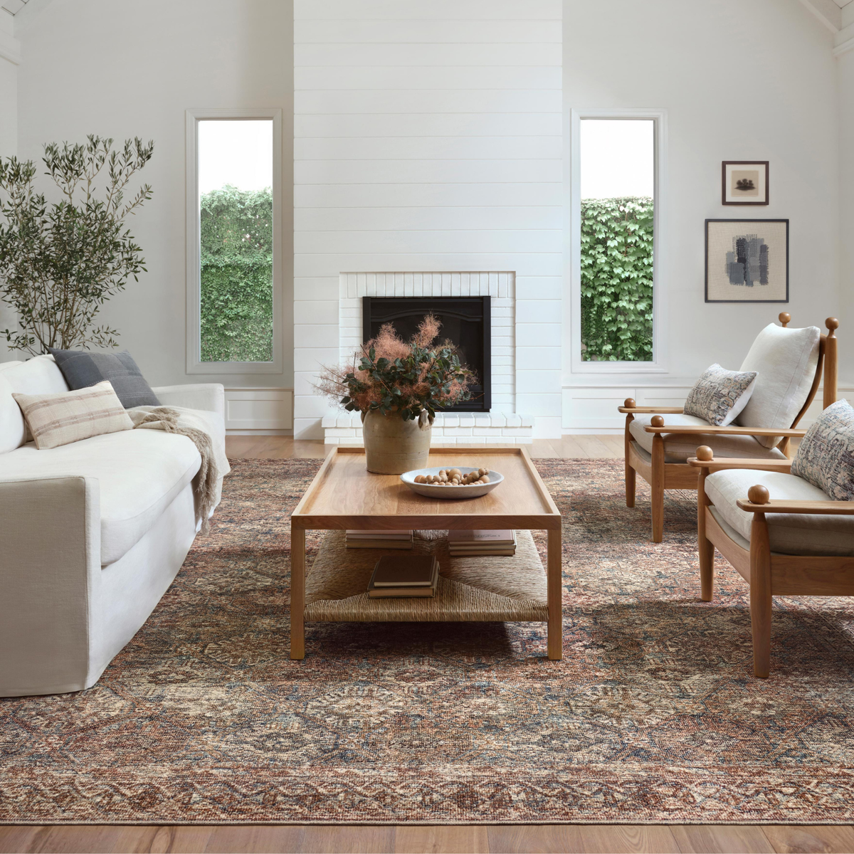 Billie (Amber Lewis × Loloi) BIL-04 Rug [Aqua/Rust]