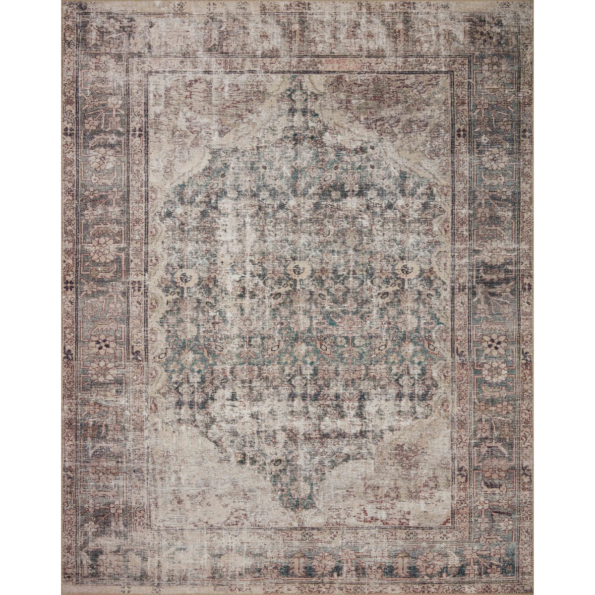 Georgie (Amber Lewis × Loloi) GER-08 Rug [Lagoon/Beige]