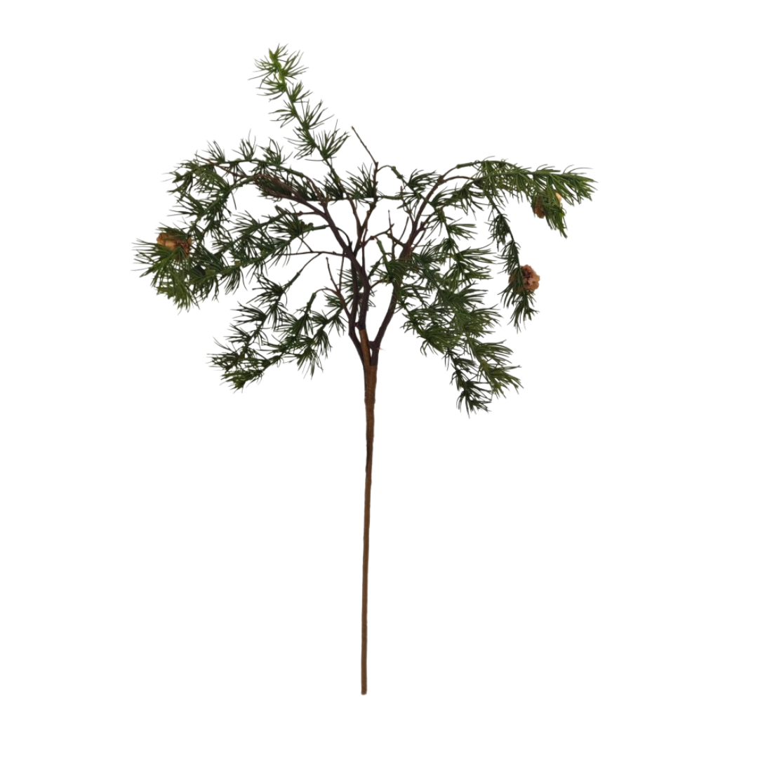 28" Weeping Ming Pick with Pinecones