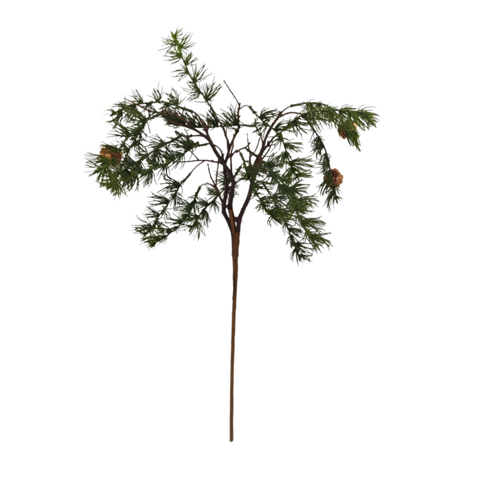 28" Weeping Ming Pick with Pinecones