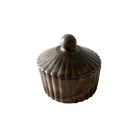 Fluted Pinch Bowl /w Lid - Mocha Stone