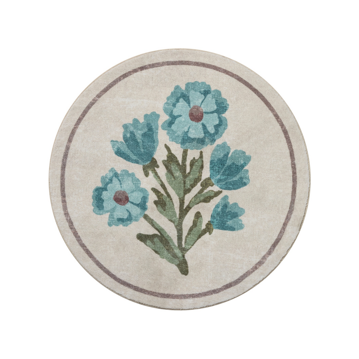 Clove CLO-01 (Chris Loves Julia × Loloi) Round Bath Mat [Ivory/Blue]