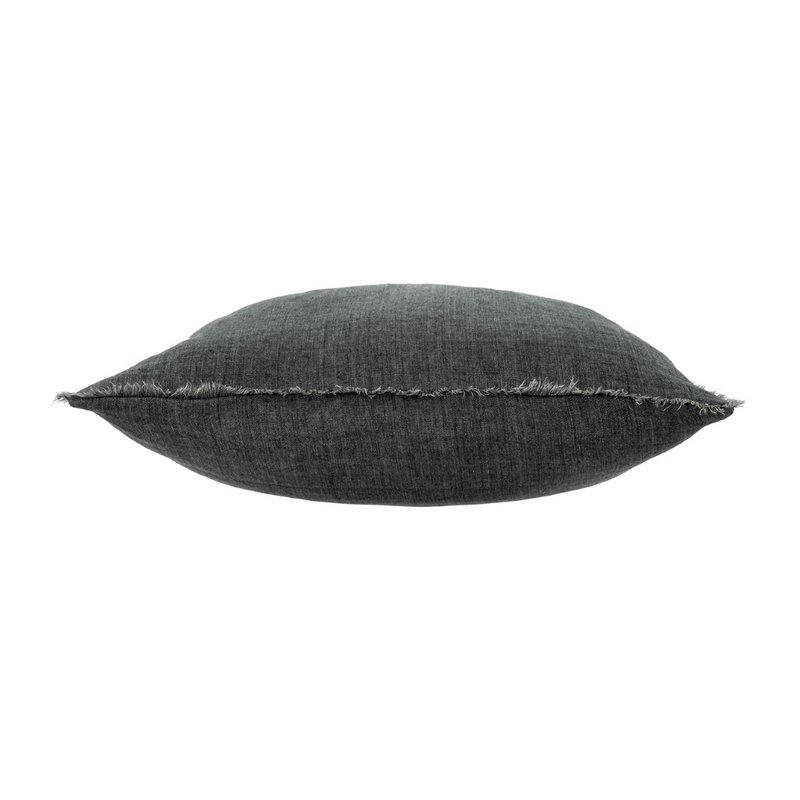 Lina Linen Pillow - Charcoal 24" x 24"