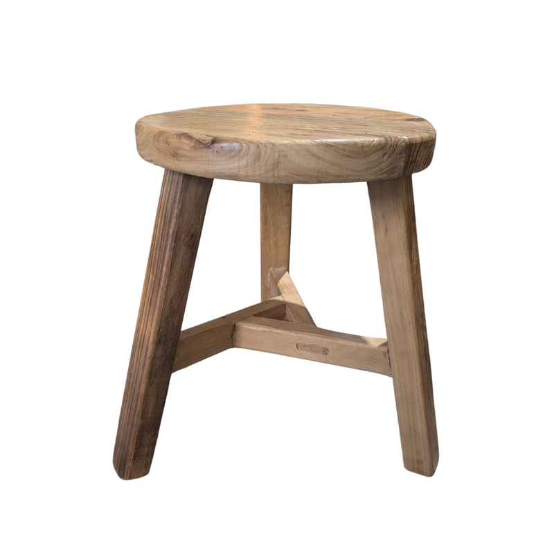 Recycled Elmwood Round Stool