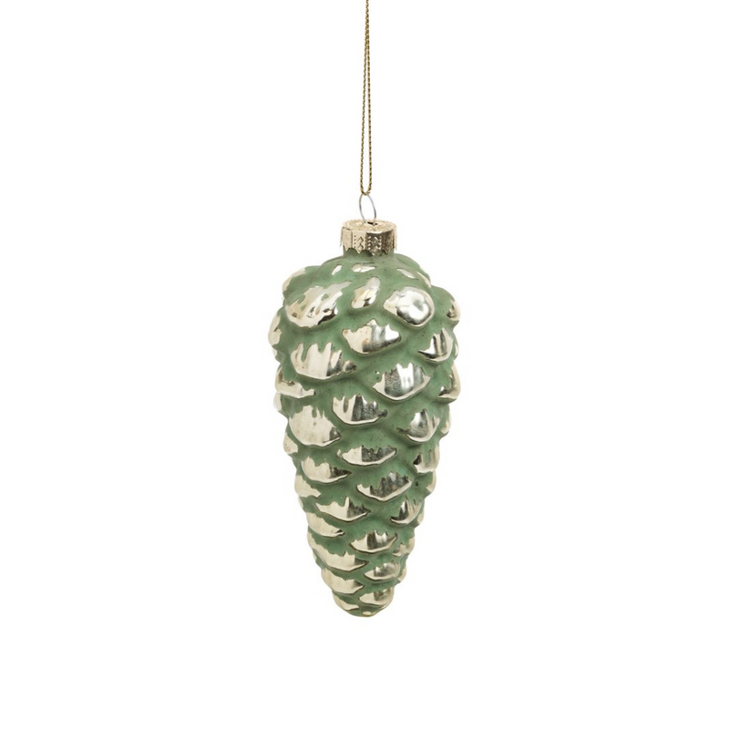 Green & Gold Pinecone Ornament