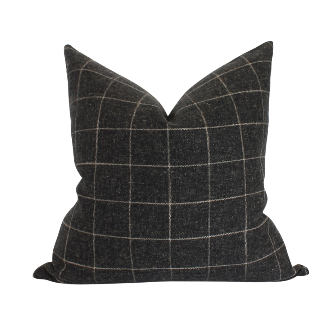 Windowpane Black 20" Pillow Cover