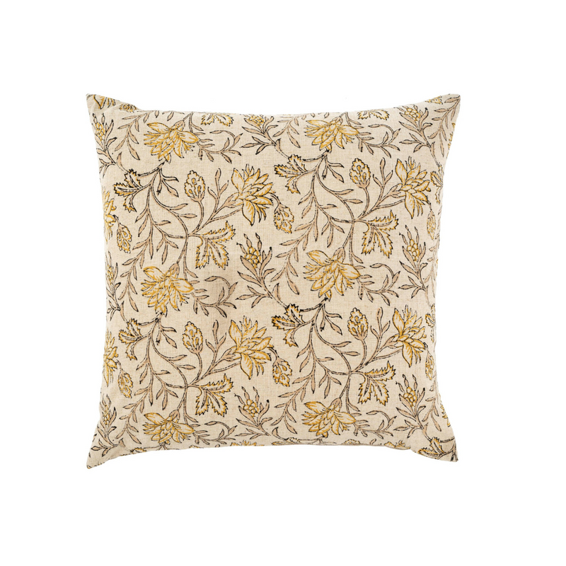 Carolina Block Print Pillow Yellow - 20" x 20"