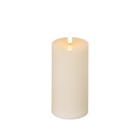 Cream Grooved 3D Flame Candle