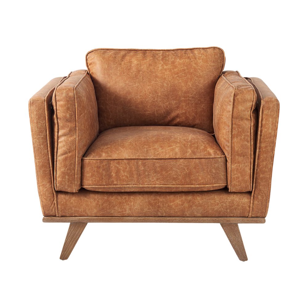 Faux Cognac Brown Leather
