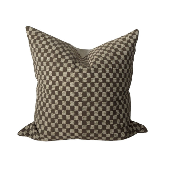 Brown Check Pillow Cover 20" x 20"