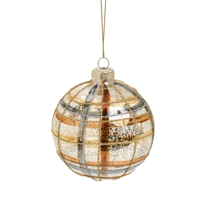 Brown Check Ornament