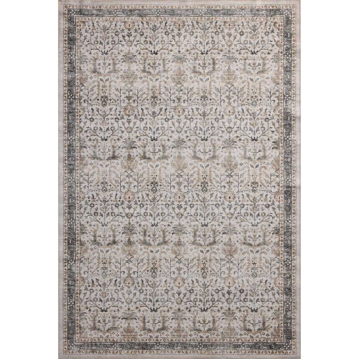 Anniston ANS-01 Machine Washable Rug [Ivory/Stone]