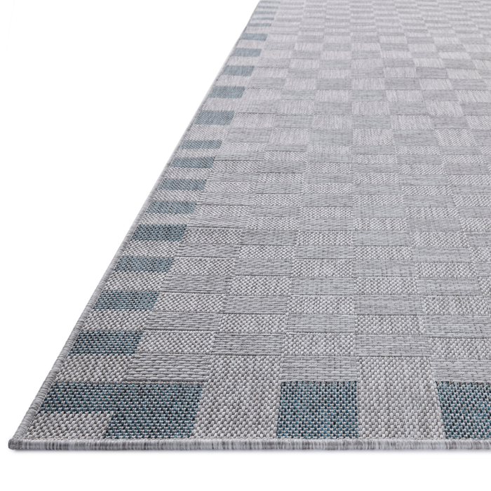Topanga (Amber Lewis × Loloi) TOP-07 Indoor/Outdoor Rug [Silver/Blue]