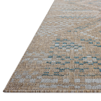 Topanga (Amber Lewis × Loloi) TOP-04 Indoor/Outdoor Rug [Natural/Aqua]