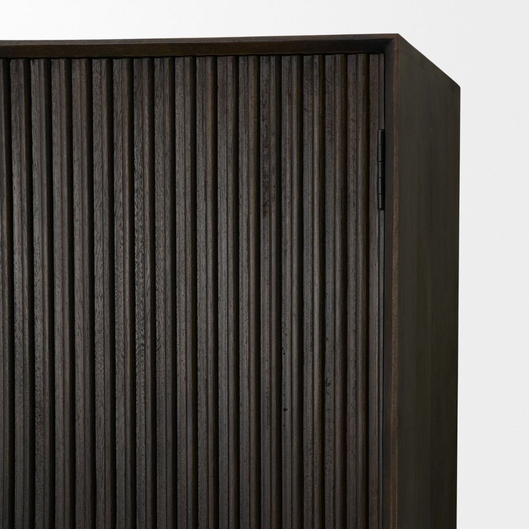Cinder Distressed Wood Tall Cabinet