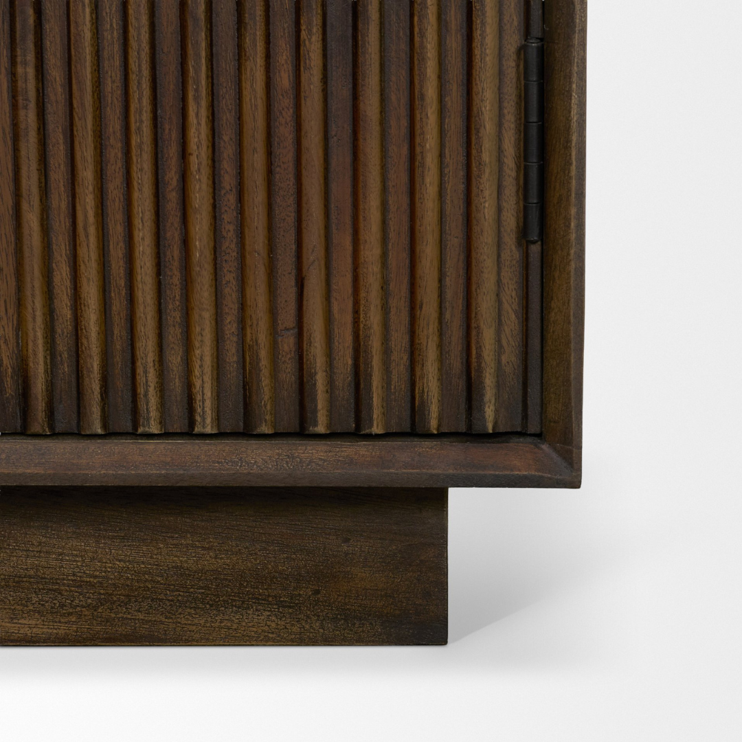 Cinder Distressed Wood Tall Cabinet